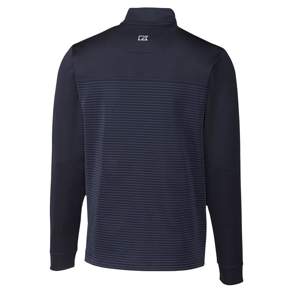 Seattle Seahawks Cutter & Buck Traverse Stripe Stretch DryTec Quarter-Zip Top - Navy Tops