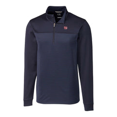 New York Giants Cutter & Buck Traverse Stripe Stretch DryTec Quarter-Zip Top - Navy Tops
