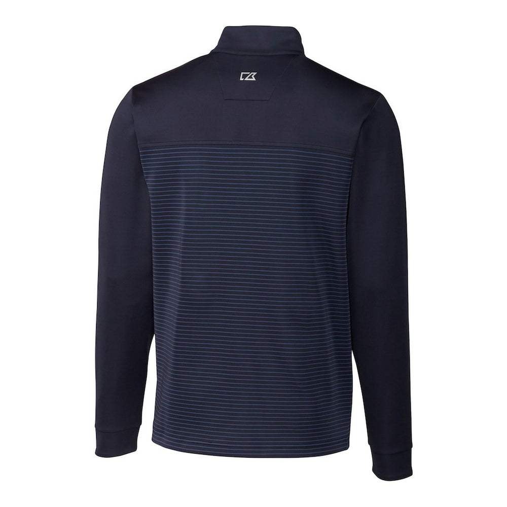 New York Giants Cutter & Buck Traverse Stripe Stretch DryTec Quarter-Zip Top - Navy Tops
