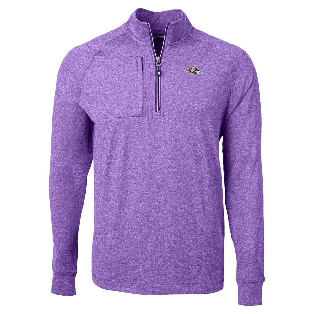 Baltimore Ravens Cutter & Buck Adapt Eco Raglan Quarter-Zip Jacket - Heather Purple Jackets