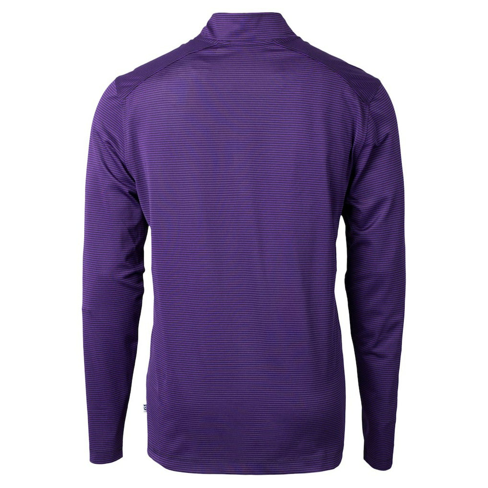 Baltimore Ravens Cutter & Buck Virtue Eco Pique Micro Stripe Quarter-Zip Jacket - Purple Jackets