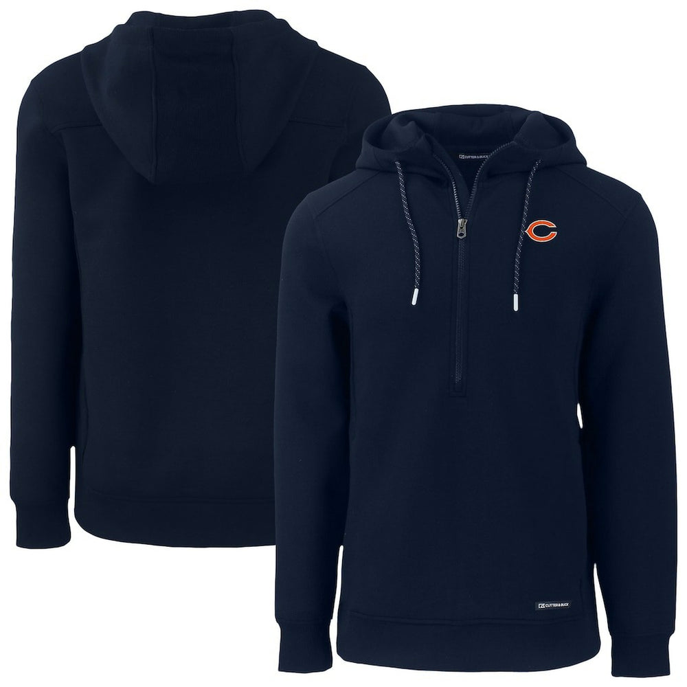 Chicago Bears Cutter & Buck Roam Eco Recycled Half-Zip Hoodie - Navy Hoodies