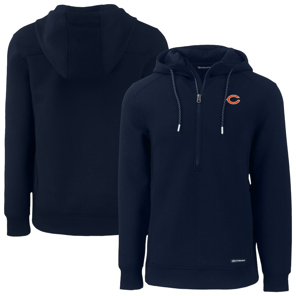 Chicago Bears Cutter & Buck Roam Eco Recycled Half-Zip Hoodie - Navy Hoodies