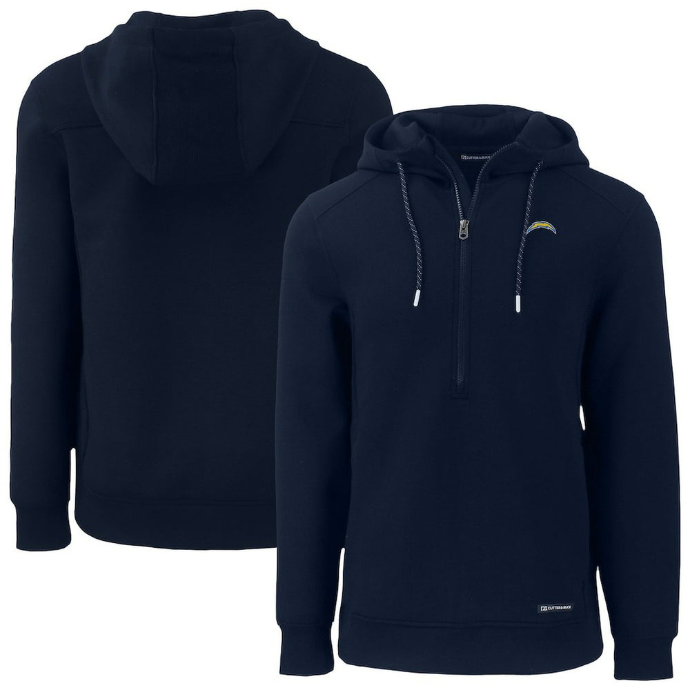 Los Angeles Chargers Cutter & Buck Roam Eco Recycled Half-Zip Hoodie - Navy Hoodies