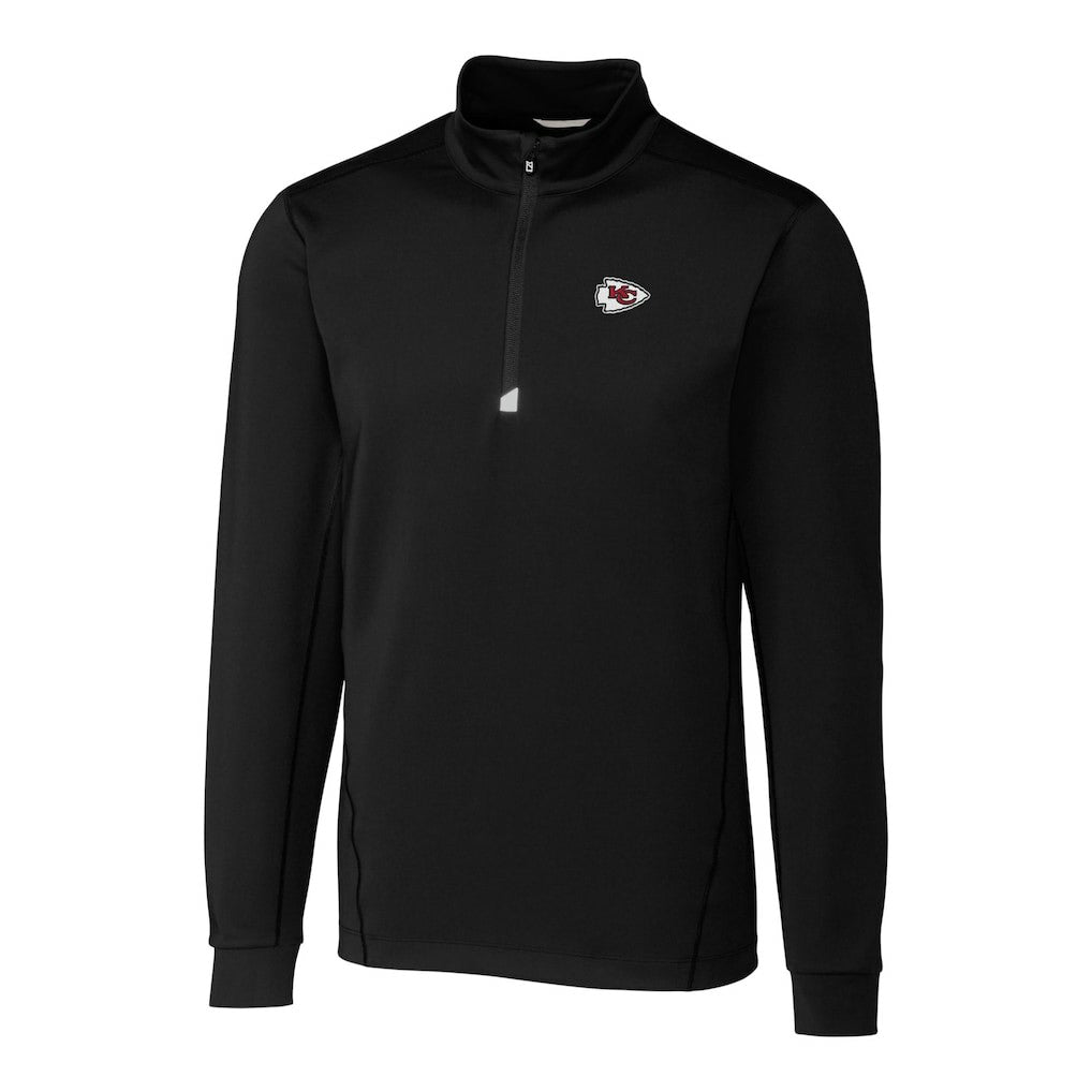 Kansas City Chiefs Cutter & Buck Big & Tall Traverse Eco Tri-Blend DryTec Quarter-Zip Jacket - Black Jackets