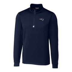 New England Patriots Cutter & Buck Big & Tall Traverse Eco Tri-Blend DryTec Quarter-Zip Jacket - Navy Jackets