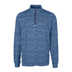 New England Patriots Cutter & Buck Big & Tall Traverse Eco Camo Tri-Blend DryTec Quarter-Zip Jacket - Navy Jackets