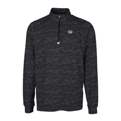 Green Bay Packers Cutter & Buck Big & Tall Traverse Eco Camo Tri-Blend DryTec Quarter-Zip Jacket - Black Jackets