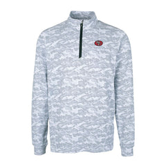 San Francisco 49ers Cutter & Buck Big & Tall Traverse Eco Camo Tri-Blend DryTec Quarter-Zip Jacket - Charcoal Jackets