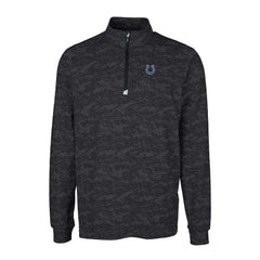 Indianapolis Colts Cutter & Buck Big & Tall Traverse Eco Camo Tri-Blend DryTec Quarter-Zip Jacket - Black Jackets