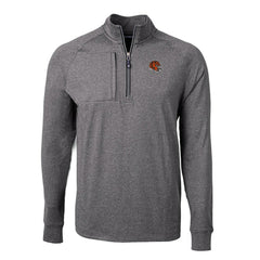 Cincinnati Bengals Cutter & Buck Big & Tall Adapt Eco Raglan Quarter-Zip Jacket - Heather Black Jackets