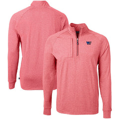 Washington Commanders Cutter & Buck Big & Tall Adapt Eco Raglan Quarter-Zip Jacket - Heather Burgundy Jackets