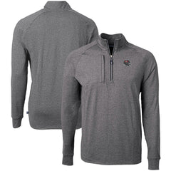 Tampa Bay Buccaneers Cutter & Buck Big & Tall Adapt Eco Raglan Quarter-Zip Jacket - Heather Black Jackets