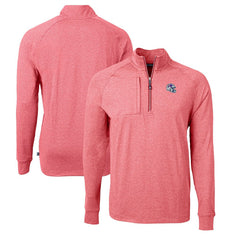 Buffalo Bills Cutter & Buck Big & Tall Adapt Eco Raglan Quarter-Zip Jacket - Heather Red Jackets