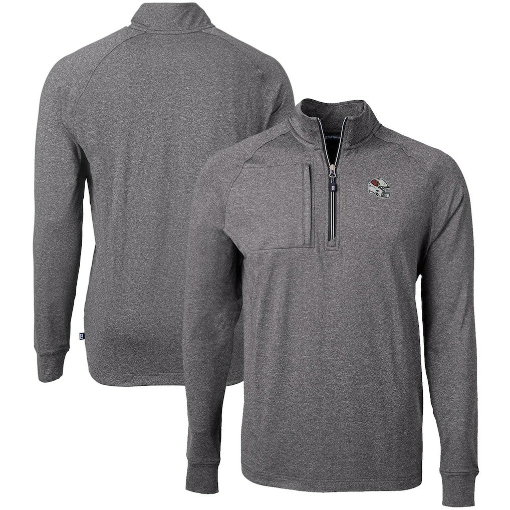 Arizona Cardinals Cutter & Buck Big & Tall Adapt Eco Raglan Quarter-Zip Jacket - Heather Black Jackets