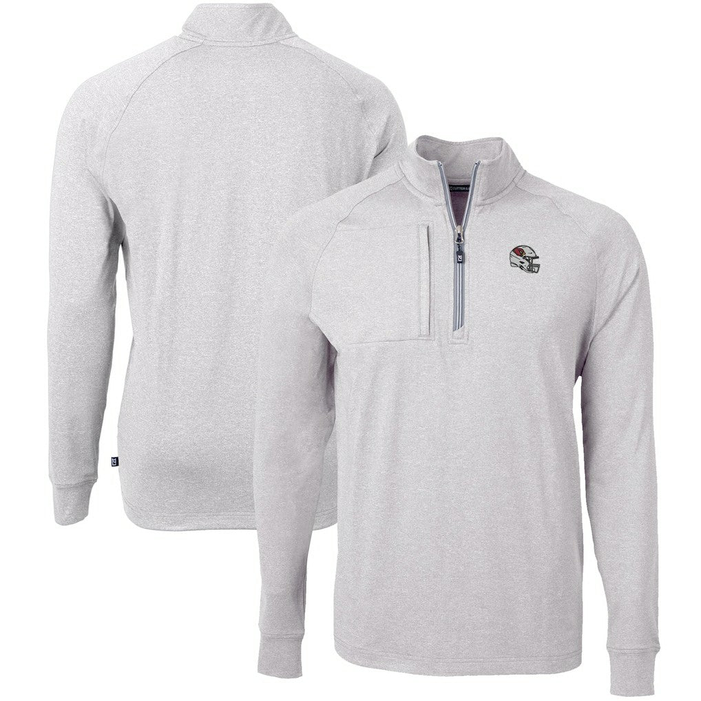 Arizona Cardinals Cutter & Buck Big & Tall Adapt Eco Raglan Quarter-Zip Jacket - Heather Gray Jackets