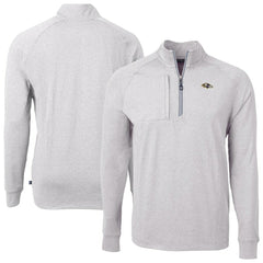 Baltimore Ravens Cutter & Buck Big & Tall Adapt Eco Raglan Quarter-Zip Jacket - Heather Gray Jackets