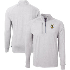 Pittsburgh Steelers Cutter & Buck Big & Tall Adapt Eco Raglan Quarter-Zip Jacket - Heather Gray Jackets