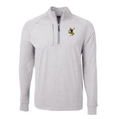 Pittsburgh Steelers Cutter & Buck Big & Tall Adapt Eco Raglan Quarter-Zip Jacket - Heather Gray Jackets