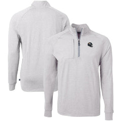 Denver Broncos Cutter & Buck Big & Tall Adapt Eco Raglan Quarter-Zip Jacket - Heather Gray Jackets
