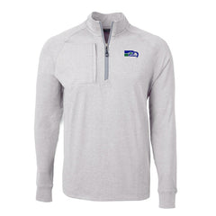 Seattle Seahawks Cutter & Buck Big & Tall Adapt Eco Raglan Quarter-Zip Jacket - Heather Gray Jackets