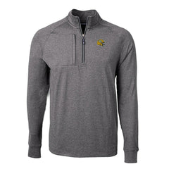 Green Bay Packers Cutter & Buck Big & Tall Adapt Eco Raglan Quarter-Zip Jacket - Heather Black Jackets