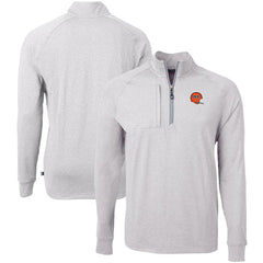 Cincinnati Bengals Cutter & Buck Big & Tall Adapt Eco Raglan Quarter-Zip Jacket - Heather Gray Jackets