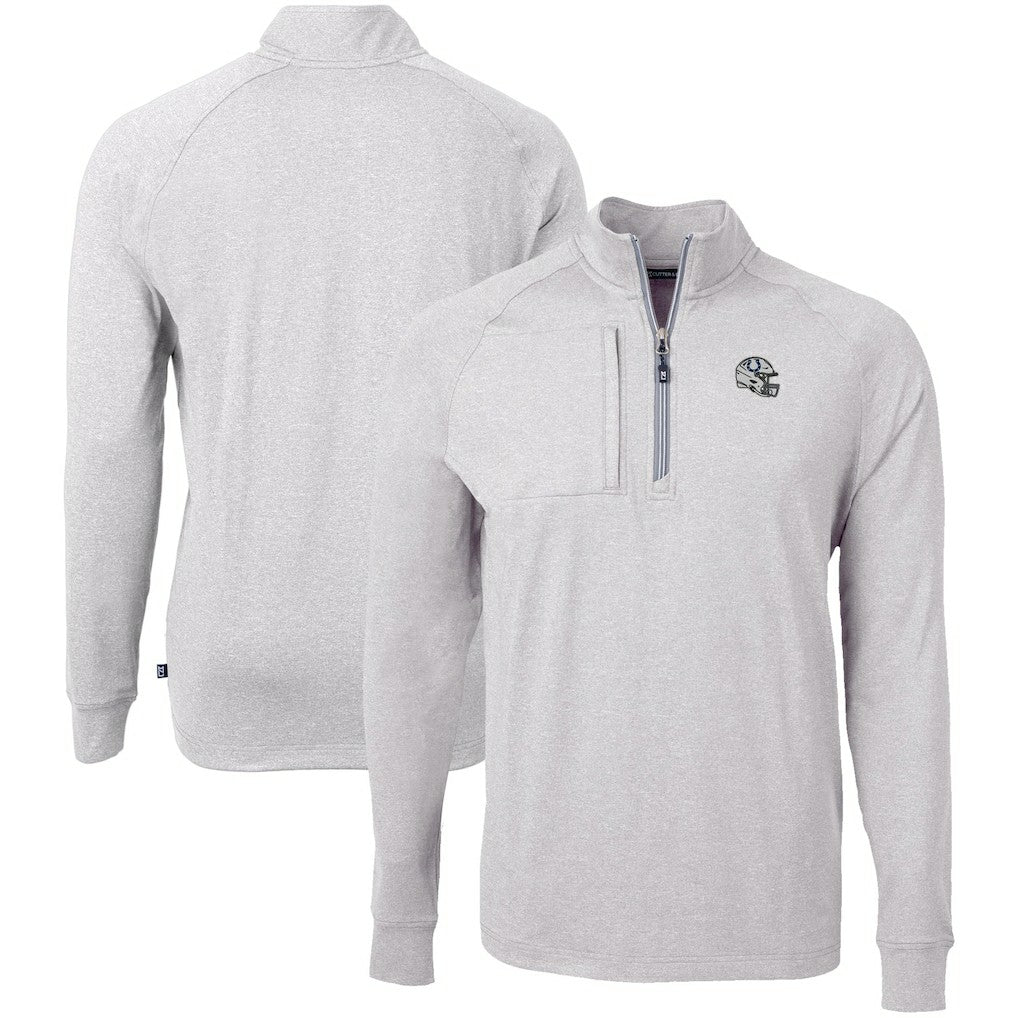 Indianapolis Colts Cutter & Buck Big & Tall Adapt Eco Raglan Quarter-Zip Jacket - Heather Gray Jackets
