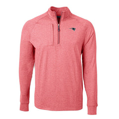 New England Patriots Cutter & Buck Big & Tall Adapt Eco Raglan Quarter-Zip Jacket - Heather Red Jackets
