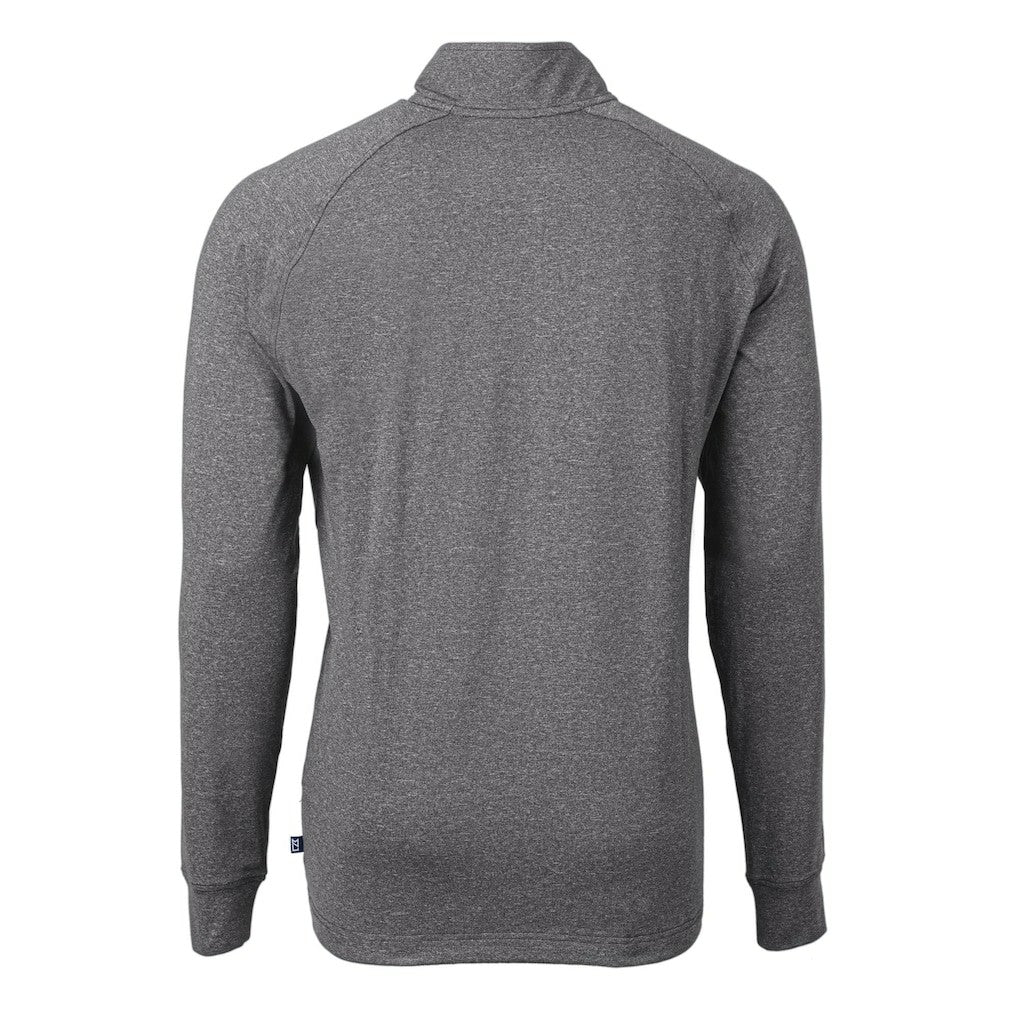 Cincinnati Bengals Cutter & Buck Big & Tall Adapt Eco Raglan Quarter-Zip Jacket - Heather Black Jackets