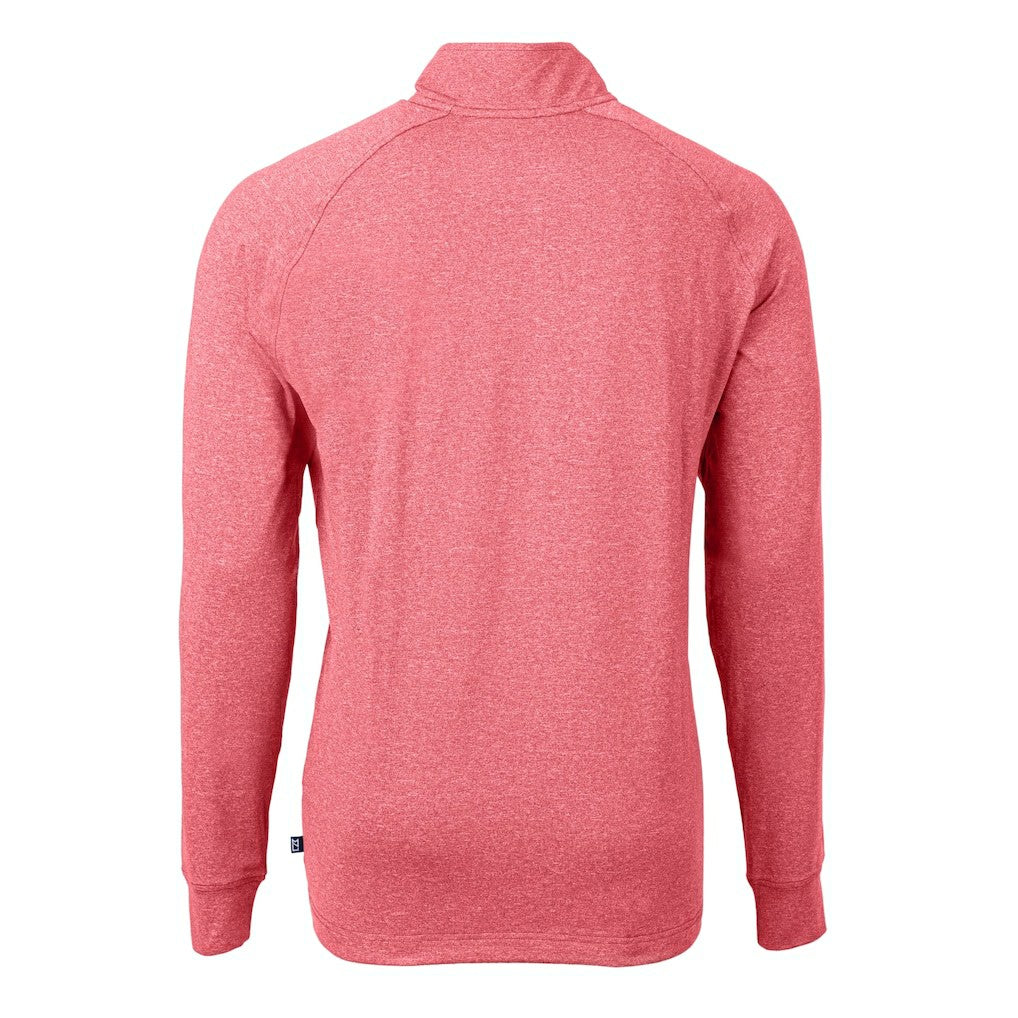 San Francisco 49ers Cutter & Buck Big & Tall Adapt Eco Raglan Quarter-Zip Jacket - Heather Scarlet Jackets