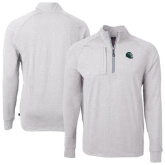 Philadelphia Eagles Cutter & Buck Big & Tall Adapt Eco Raglan Quarter-Zip Jacket - Heather Gray Jackets