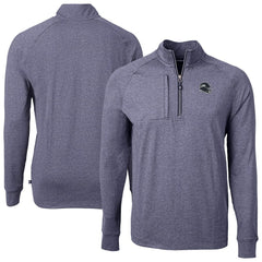 Seattle Seahawks Cutter & Buck Big & Tall Adapt Eco Raglan Quarter-Zip Jacket - Heather Navy Jackets