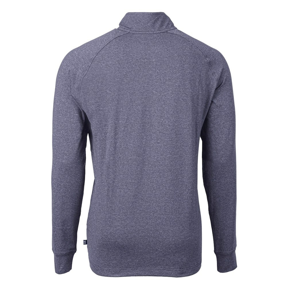 Seattle Seahawks Cutter & Buck Big & Tall Adapt Eco Raglan Quarter-Zip Jacket - Heather Navy Jackets