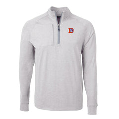 Denver Broncos Cutter & Buck Big & Tall Adapt Eco Raglan Quarter-Zip Jacket - Heather Gray Jackets