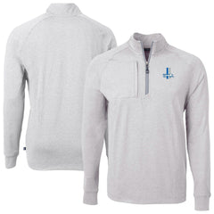 Detroit Lions Cutter & Buck Big & Tall Adapt Eco Raglan Quarter-Zip Jacket - Heather Gray Jackets