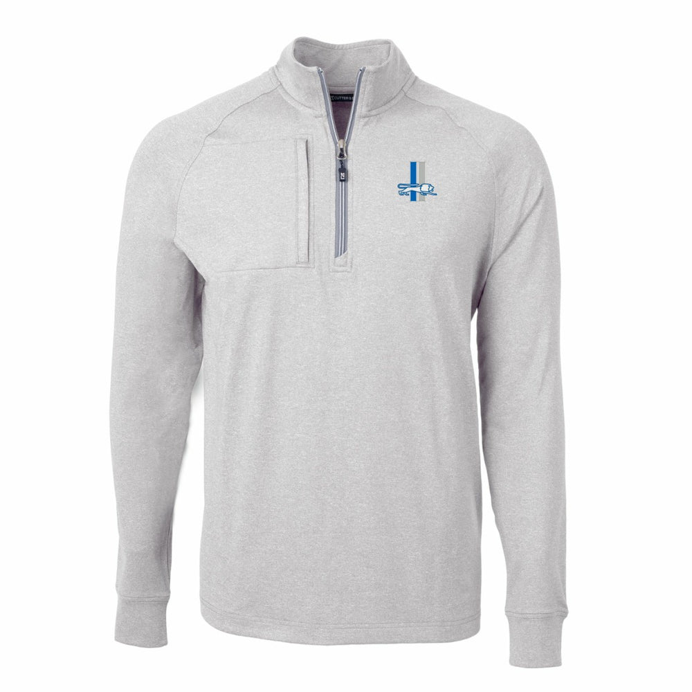 Detroit Lions Cutter & Buck Big & Tall Adapt Eco Raglan Quarter-Zip Jacket - Heather Gray Jackets