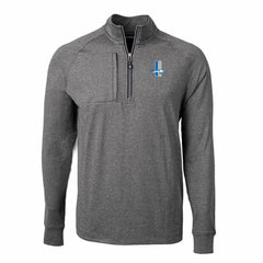 Detroit Lions Cutter & Buck Big & Tall Adapt Eco Raglan Quarter-Zip Jacket - Heather Black Jackets