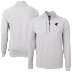 Minnesota Vikings Cutter & Buck Big & Tall Adapt Eco Raglan Quarter-Zip Jacket - Heather Gray Jackets