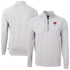 Buffalo Bills Cutter & Buck Big & Tall Adapt Eco Raglan Quarter-Zip Jacket - Heather Gray Jackets