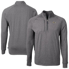 Baltimore Ravens Cutter & Buck Big & Tall Adapt Eco Raglan Quarter-Zip Jacket - Heather Black Jackets
