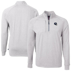 New York Giants Cutter & Buck Big & Tall Adapt Eco Raglan Quarter-Zip Jacket - Heather Gray Jackets