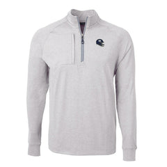 New York Giants Cutter & Buck Big & Tall Adapt Eco Raglan Quarter-Zip Jacket - Heather Gray Jackets