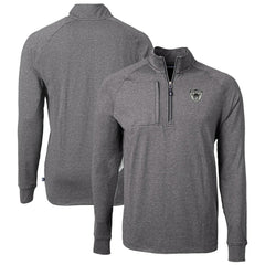 Las Vegas Raiders Cutter & Buck Big & Tall Adapt Eco Raglan Quarter-Zip Jacket - Heather Black Jackets