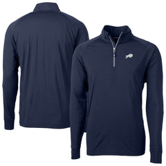 Buffalo Bills Cutter & Buck Big & Tall Adapt Eco DryTec Raglan Quarter-Zip Jacket - Navy Jackets