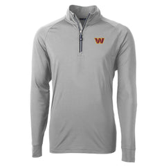 Washington Commanders Cutter & Buck Big & Tall Adapt Eco DryTec Raglan Quarter-Zip Jacket - Gray Jackets