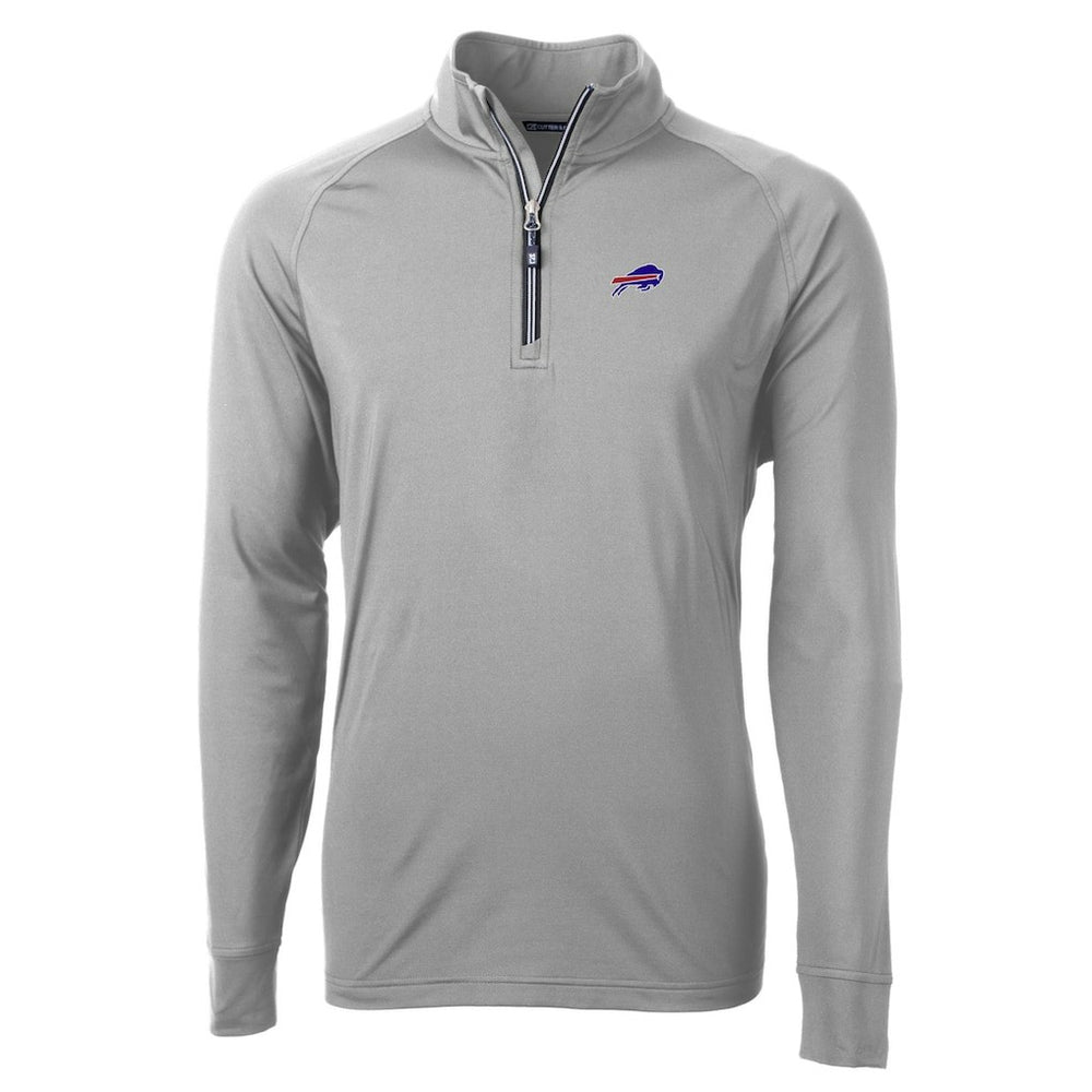 Buffalo Bills Cutter & Buck Big & Tall Adapt Eco DryTec Raglan Quarter-Zip Jacket - Gray Jackets