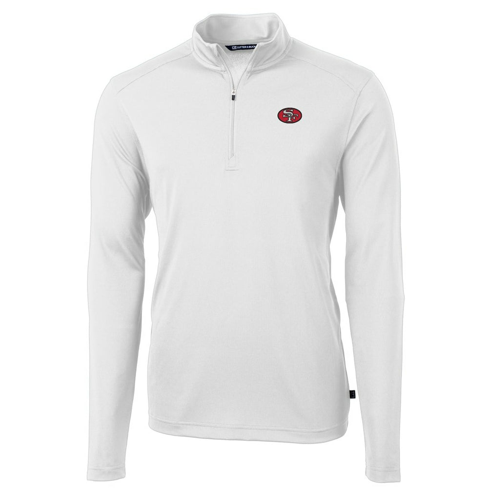 San Francisco 49ers Cutter & Buck Big & Tall Virtue Eco Pique Quarter-Zip Jacket - White Jackets