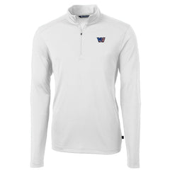 Washington Commanders Cutter & Buck Big & Tall Americana Virtue Eco Pique Quarter-Zip Jacket - White Jackets