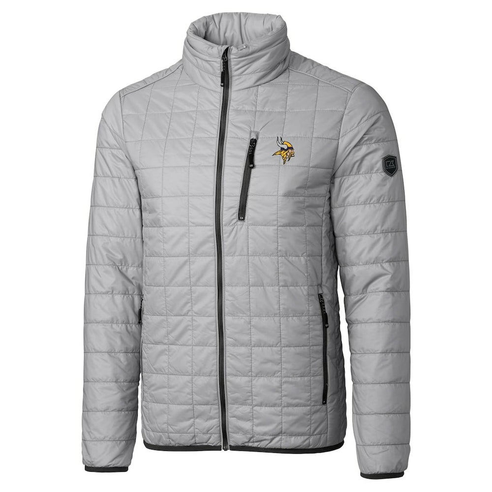 Minnesota Vikings Cutter & Buck Big & Tall Rainier PrimaLoft Eco Insulated Full-Zip Hoodie Puffer Jacket - Gray Hoodies